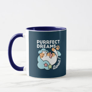 Sleepy Cat Hugging Star – Purrfect Dreams Cute Cat Mug
