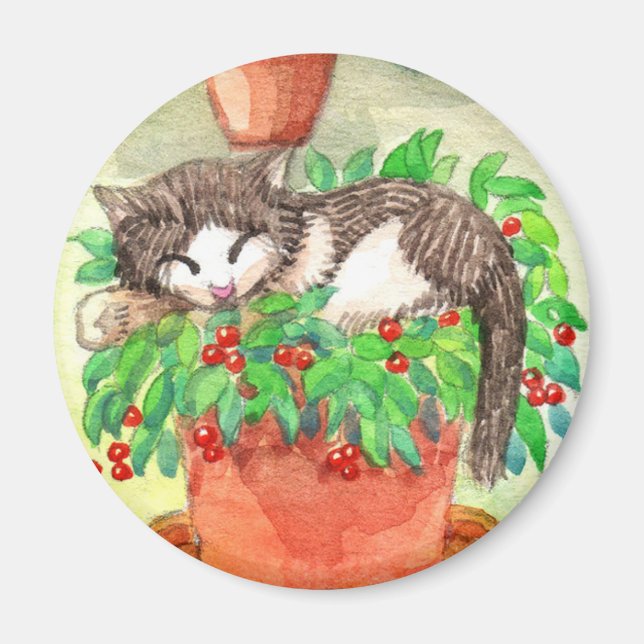 Sleepy Cat Magnet (Front)