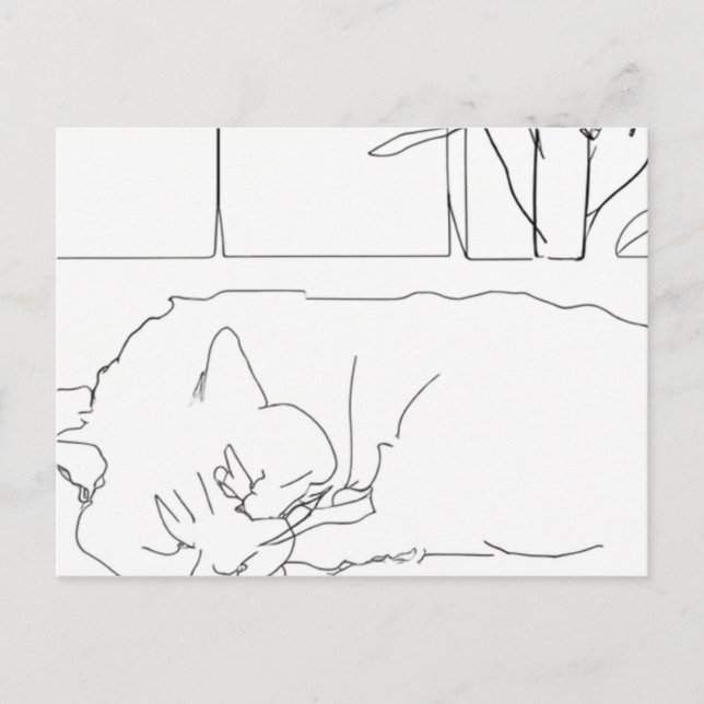 Sleepy Cat Postcard (Front)
