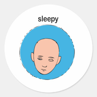 sleepy classic round sticker