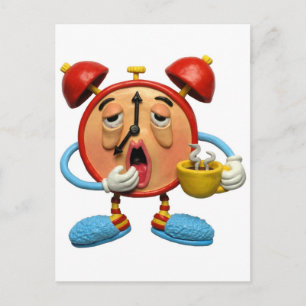 Sleepy Clock Postcard
