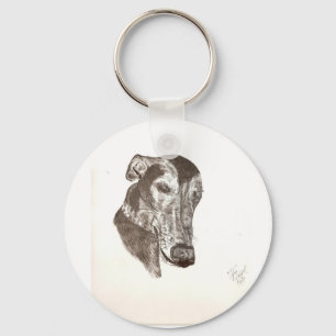 Sleepy Cofax-the greyhound sketch Keychain