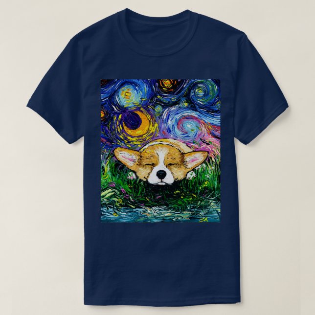 Sleepy Corgi Night T-Shirt (Design Front)