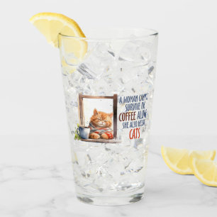 Sleepy Cute Orange Cat with Cup of Coffee