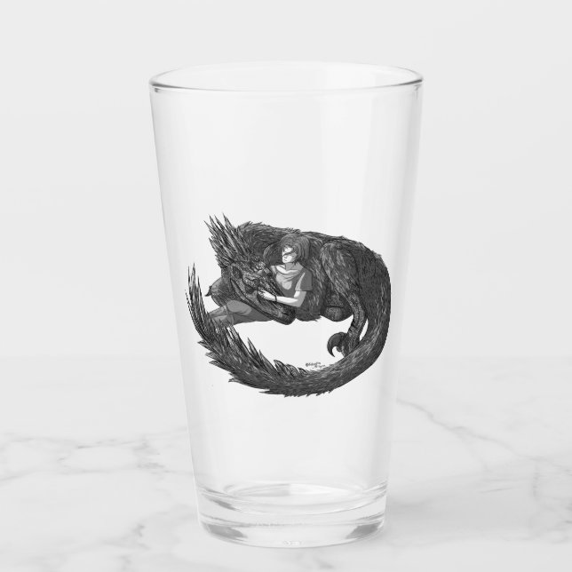 Sleepy Dinosaur Glass (Front)