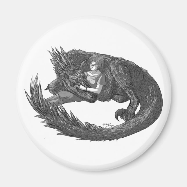 Sleepy Dinosaur  Magnet (Front)