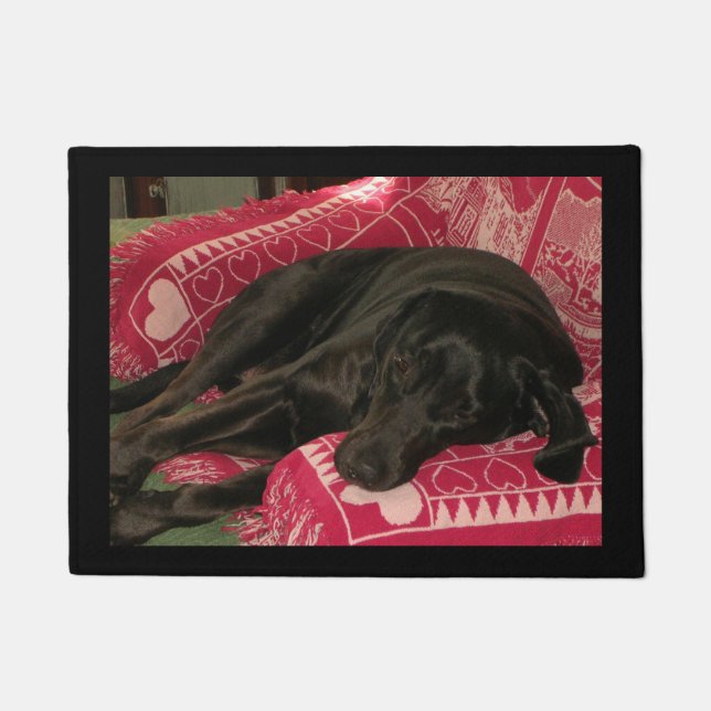 Sleepy Dog Doormat - Customizable (Front)