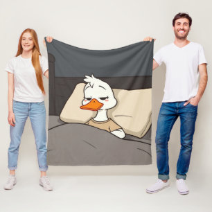 Sleepy Duck-Cute Cartoon Animal Cozy Bedtime Throw Fleece Blanket