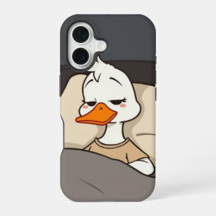 Sleepy Duck– Cute Cartoon Animal iPhone 16 Case