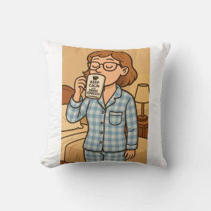 sleepy espresso throw pillow