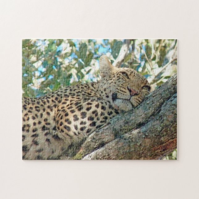 Sleepy-Eyed Leopard Jigsaw Puzzle (Horizontal)