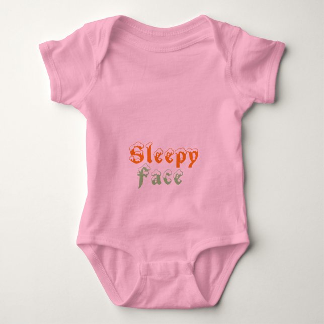 Sleepy Face:  Baby Bodysuit (Front)