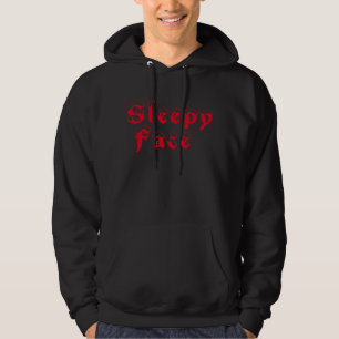 Sleepy Face: Black - Basic Hooded Sweatshirt