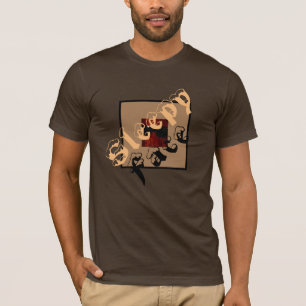 Sleepy Face: Brown Crew Neck T-Shirt