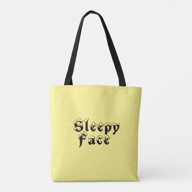 Sleepy Face Collection: Custom All-Over-Print Tote Bag (Back)