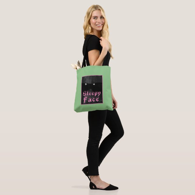 Sleepy Face Collection: Custom All-Over-Print Tote Bag (On Model)
