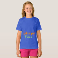 Sleepy Face: Girls' Basic T-Shirt