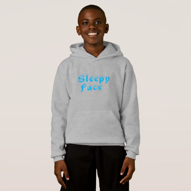 Sleepy Face: Kids' Pullover Hoodie Sweater (Front Full)