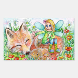 Sleepy Fox and Fairy Sticker