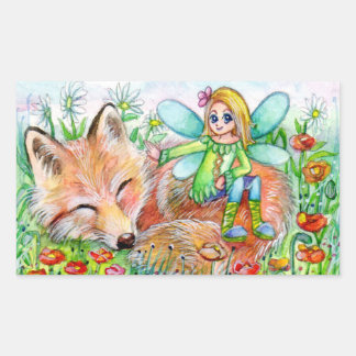 Sleepy Fox and Fairy Sticker