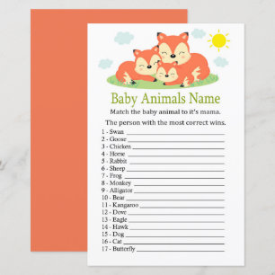 Sleepy fox Baby Animals Name Game