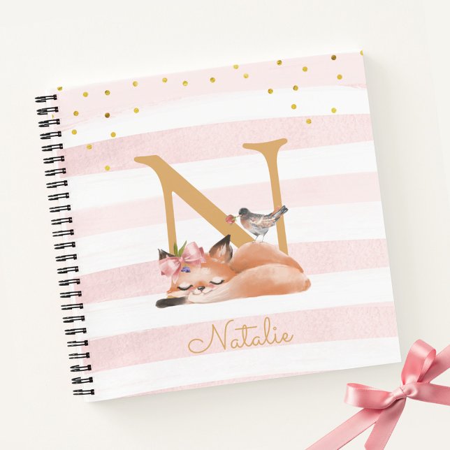 Sleepy Fox Illustration Girl Simple Sketchbook Notebook (Creator Uploaded)