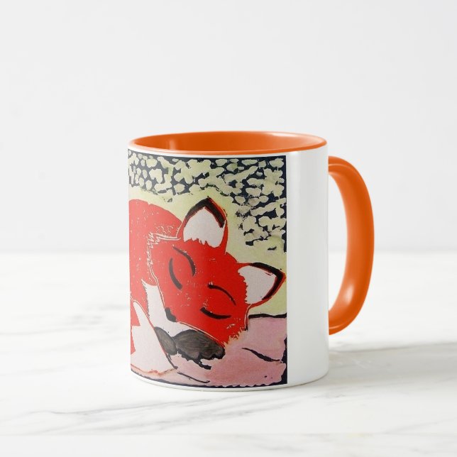 Sleepy Fox Mug (Front Right)