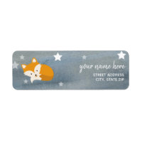 Sleepy Fox Stars Baby shower aquarelle