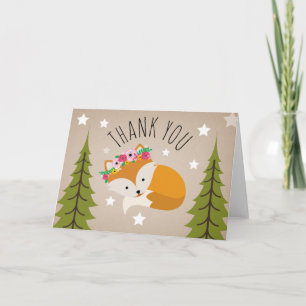 Sleepy Fox Thank You Stars Card