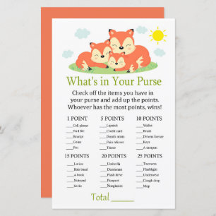 Sleepy fox What's in your purse game