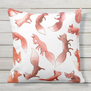 Sleepy Foxes Throw Pillow