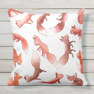 Sleepy Foxes Throw Pillow