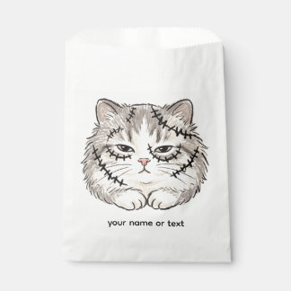 Sleepy Frankenstein Stitched Cat Halloween Coloure Favour Bag