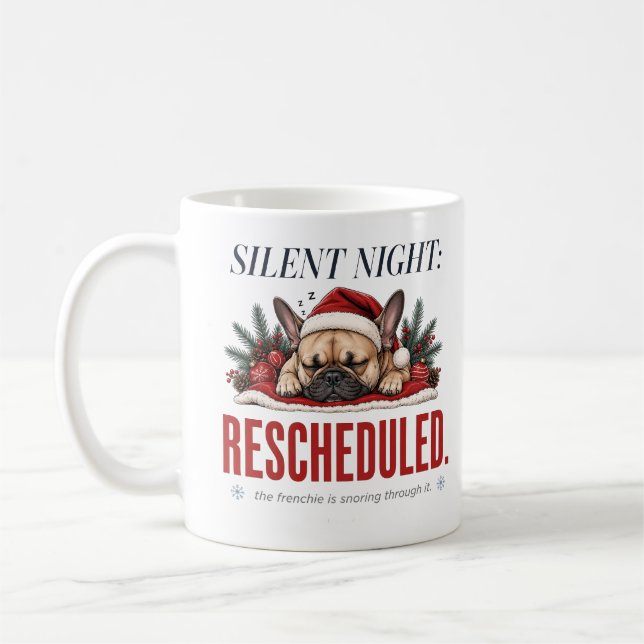 Sleepy Frenchie Christmas Quote Mug Design (Left)