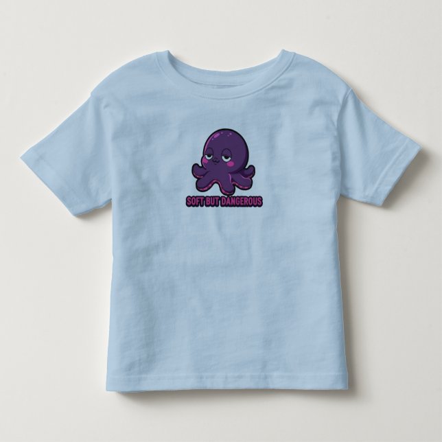 Sleepy Funny Kawaii Octopus Toddler Top (Front)