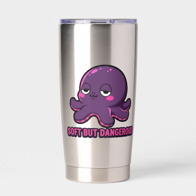 Sleepy Funny Octopus  Insulated Tumbler (Front)