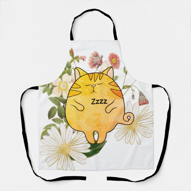 Sleepy Ginger Cat Apron (Front)