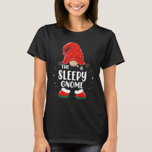 Sleepy Gnome Buffalo Plaid Matching Family Christm T-Shirt