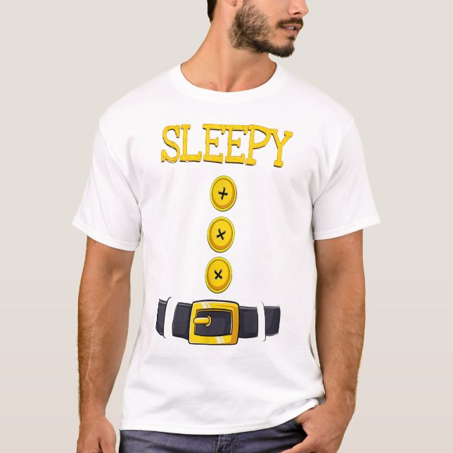 Sleepy Halloween Dwarf Costume Colour Matching T-Shirt (Front)