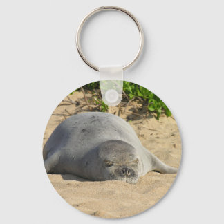 Sleepy Hawaiian Monk Seal Keychain