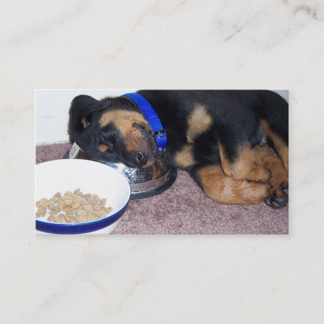 sleepy head rottweiler business card (Front)