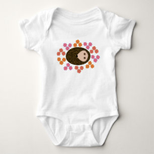 Sleepy Hedgehog and Flowers Baby Creeper