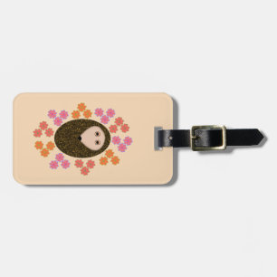 Sleepy Hedgehog and Flowers Custom Luggage Tag