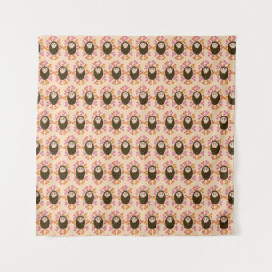 Sleepy Hedgehog and Flowers Tapestry