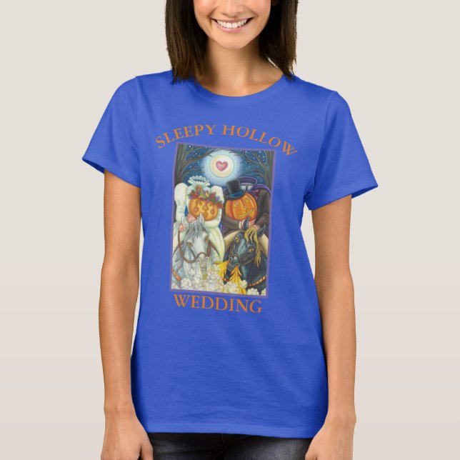 SLEEPY HOLLOW MARIAGE HALLOWEEN BASIC T-SHIRT Blu (Devant)