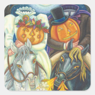 SLEEPY HOLLOW MARIAGE HALLOWEEN STICKERS SHEET Squ