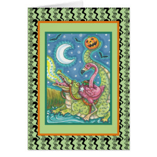 SLEEPY HOLLOW PINK FLAMINGO & CROCODILE CARD Verse