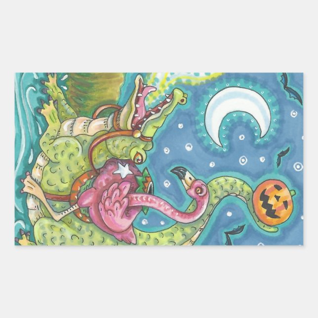 SLEEPY HOLLOW PINK FLAMINGO STICKERS SHEET Rec (Front)