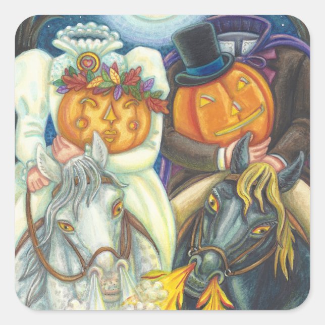 SLEEPY HOLLOW WEDDING HALLOWEEN STICKERS SHEET Squ (Front)