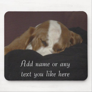 Sleepy hound pup mousepad